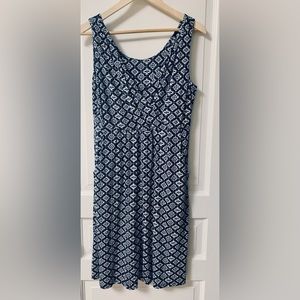 Blue Patterned Garnet Hill Dress, Size M